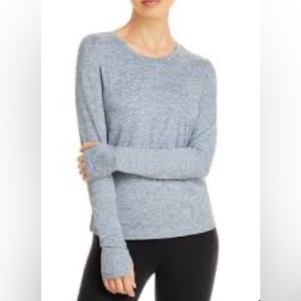 Alo Yoga  Alosoft Finesse Long Sleeve Top Blue Haze Heather Large NWOT